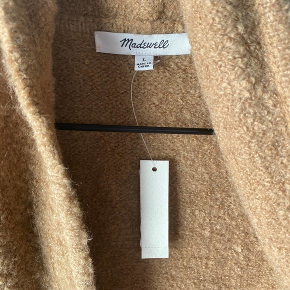 Madewell Gallatin Shawl Collar Cardigan Sweater, Camel Brown, Size Large - Picture 4 of 8